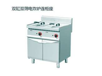 雙缸雙篩電炸爐連柜座